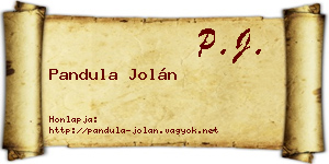 Pandula Jolán névjegykártya