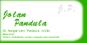 jolan pandula business card
